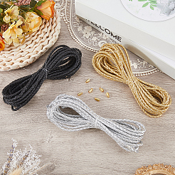 15M 3 Colors Braided Round Soft PU Imitation Leather Cords&nbsp;OCOR-CL0001-11B