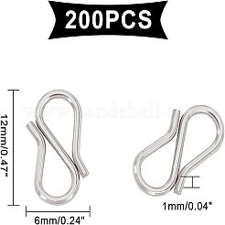 304 Stainless Steel S Hook Clasps&nbsp;STAS-UN0004-92P