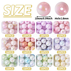 192Pcs 12 Colors Two Tone Opaque Acrylic Beads&nbsp;SACR-TA0001-35