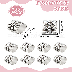130Pcs Tibetan Style Alloy European Beads&nbsp;MPDL-LP0001-01