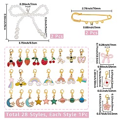 32Pcs 9 Styles Alloy Enamel Pendant Decoration&nbsp;HJEW-BM0001-29