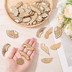 25 Pairs 5 Styles Unfinished Wooden Wing Cutouts&nbsp;WOOD-GF0010-37