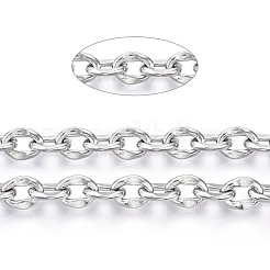 Tarnish Resistant 304 Stainless Steel Dapped Cable Chains&nbsp;CHS-N001-04P