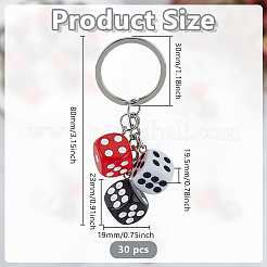 30Pcs Resin Keychains&nbsp;KEYC-GO0001-14