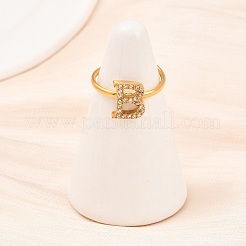 304 Stainless Steel Micro Pave Cubic Zirconia Cuff Open Rings&nbsp;LS-RJEW-D336-01G-09