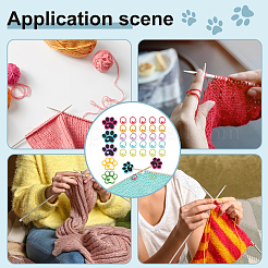 Dog Paw Print Silicone Knitting Needle Stoppers&nbsp;DIY-NB0010-74