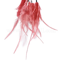 Iron Woven Web/Net with Feather Pendant Decorations&nbsp;AJEW-P097-11