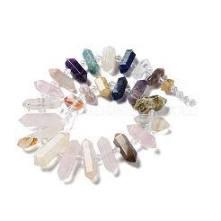 Natural Rose Quartz & Quartz Crystal & Tiger Eye & Labradorite & Black Agate & Red Jasper Beads Strands&nbsp;G-H247-06B