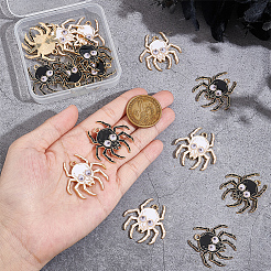 20Pcs 2 Colors Rack Plating Alloy Enamel Pendants&nbsp;ENAM-SC0004-18