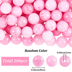 100Pcs Natural Dyed White Jade Beads&nbsp;G-SP0001-35