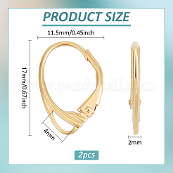 2Pcs 925 Sterling Silver Leverback Earring Findings&nbsp;STER-BC0003-08G
