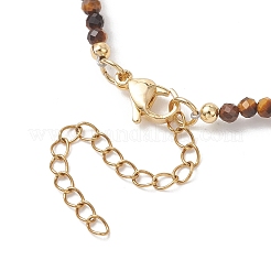 Natural Amber Chip and Faceted Round Tiger Eye Beaded Necklaces&nbsp;NJEW-JN05880