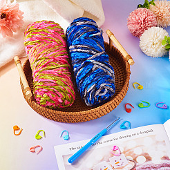2 Rolls 2 Colors Polyester Knitting Yarn&nbsp;DIY-TA0011-46