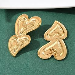 304 Stainless Steel Heart Stud Earrings&nbsp;EJEW-I320-24G-05