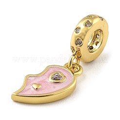 Rack Plating Brass Micro Pave Cubic Zirconia Pendant&nbsp;KK-H456-10G