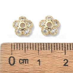 Brass Micro Pave Cubic Zirconia Bead Cap&nbsp;KK-A194-03G