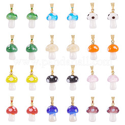 24Pcs 12 Colors Handmade Lampwork Pendants&nbsp;LAMP-TA0001-77