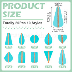 20Pcs 10 Styles Opaque Resin & Wood Pendants Sets&nbsp;RESI-TA0004-63A