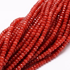 Dyed Natural Malaysia Jade Rondelle Beads Strands&nbsp;X-G-E316-2x4mm-25