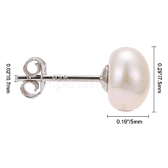 Anti-Tarnish Pearl Ball Stud Earrings&nbsp;EJEW-Q701-01B