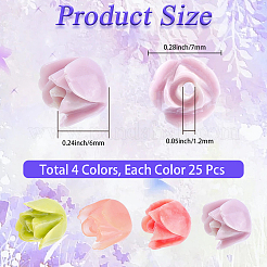 100Pcs 4 Colors Synthetic Coral Beads&nbsp;CORA-PA0001-03