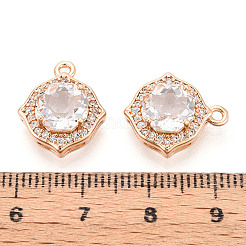 Brass Micro Pave Cubic Zirconia Pendants&nbsp;X-KK-T076-04KCG-02