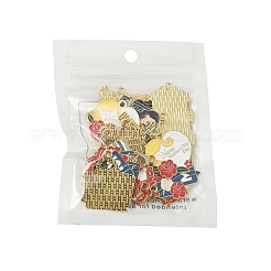 24Pcs 6 Styles Mother's Day Alloy Enamel Pendants&nbsp;FIND-FS0003-90