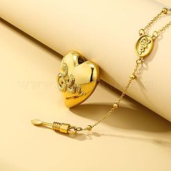 Brass Snake Heart Rosary Urn Ashes Necklaces&nbsp;FS-WG49FBC-01