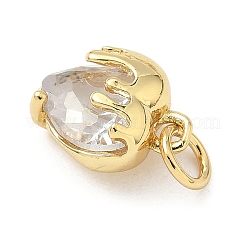 Brass Pave Cubic Zirconia Pendants&nbsp;KK-Z120-48G-02