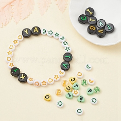 414Pcs 8 Style Heart & Flat Round Opaque/Transparent Acrylic Beads&nbsp;MACR-YW0001-46