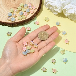 20Pcs 4 Colors Alloy Glass Charms&nbsp;FIND-YW0012-41