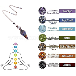 1Pc Natural Gemstone Chip Hexagonal Pointed Dowsing Pendulum Pendants&nbsp;G-SC0002-54