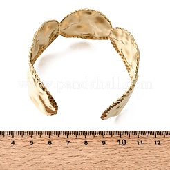 Boho 304 Stainless Steel Hammered Texture Cuff Bangles&nbsp;SA-CBA1E89-01B-G