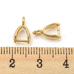 Rack Plating Brass Ice Pick Pinch Bails&nbsp;KK-Z030-05C-G-01