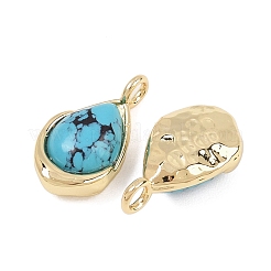Synthetic Turquoise Teardrop Charms&nbsp;KK-B157-33D-G