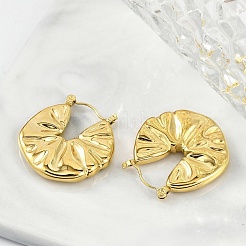 304 Stainless Steel Wrinkle Hoop Earrings For Women&nbsp;EJEW-B113-01G-01