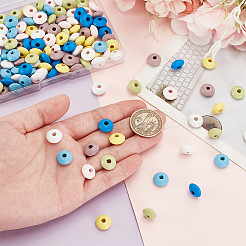 140pcs 7 colors Dyed Natural Beech Wood Beads&nbsp;WOOD-PH0003-11