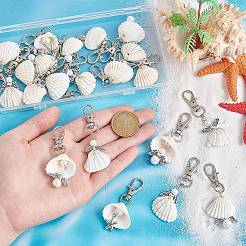Angel Acrylic & Glass Pearl & Shell Pendant Decorations&nbsp;HJEW-GO00037