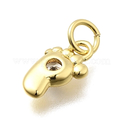 Brass Micro Pave Cubic Zirconia Pendants&nbsp;KK-Z093-18G
