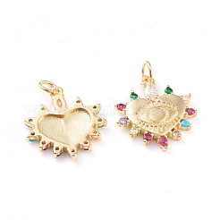 Brass Micro Pave Cubic Zirconia Pendants&nbsp;ZIRC-I043-02G
