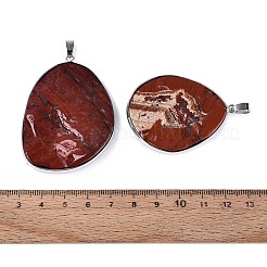 Natural Red Jasper Pendants&nbsp;G-N362-04P-03