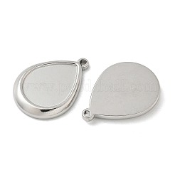 304 Stainless Steel Pendant Cabochon Settings&nbsp;STAS-D127-12P