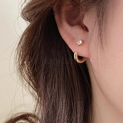 Alloy & Clear Cubic Zirconia Stud Earrings&nbsp;FS-WG9B5EB-01