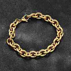 304 Stainless Steel Cable Chain Bracelets for Women&nbsp;BJEW-Q050-01A-G