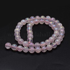 Electroplated Natural Rose Quartz Beads Strands&nbsp;G-K285-06-8mm