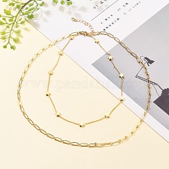 Brass Double Layer Necklaces&nbsp;NJEW-JN03144