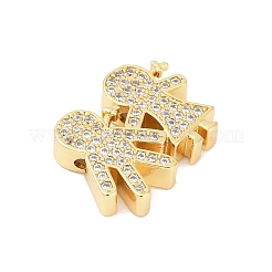 Brass Micro Pave Cubic Zirconia Beads&nbsp;KK-H203-05G