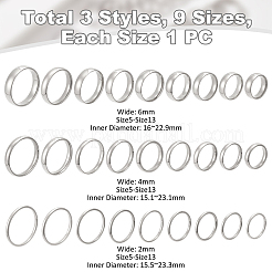 27Pcs 27 Style Stainless Steel Finger Rings for Women&nbsp;RJEW-UN0003-04P