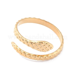 Ion Plating(IP) 304 Stainless Steel Snake Wrap Open Cuff Ring for Women&nbsp;RJEW-L103-27G