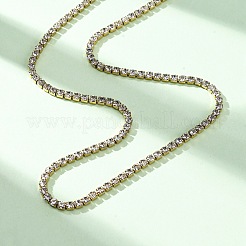 3MM 304 Stainless Steel Rhinestone Cup Chain Necklaces for Women&nbsp;NJEW-G175-01G-02